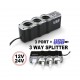 3 Çıkışlı 12/24 Volt Oto Çakmaklık Çoklayıcı + 1 USB Çıkışlı