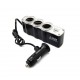 3 Çıkışlı 12/24 Volt Oto Çakmaklık Çoklayıcı + 1 USB Çıkışlı
