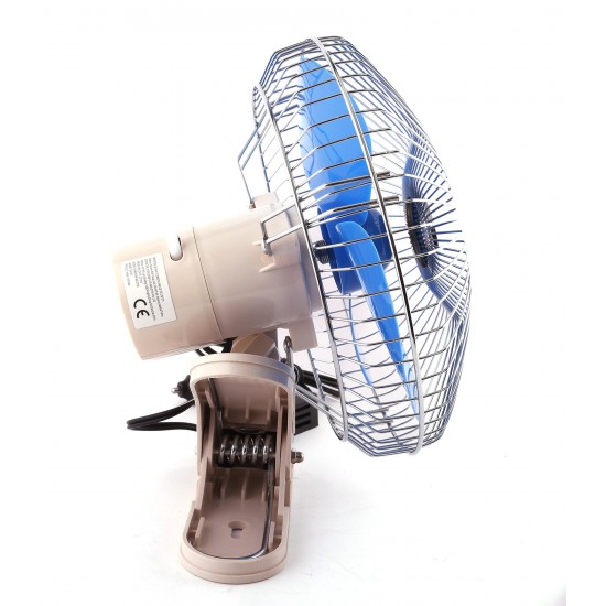 Araç İçi Mandallı 12V 8" Oto Vantilatör - 2 Kademe Hız Ayarlı