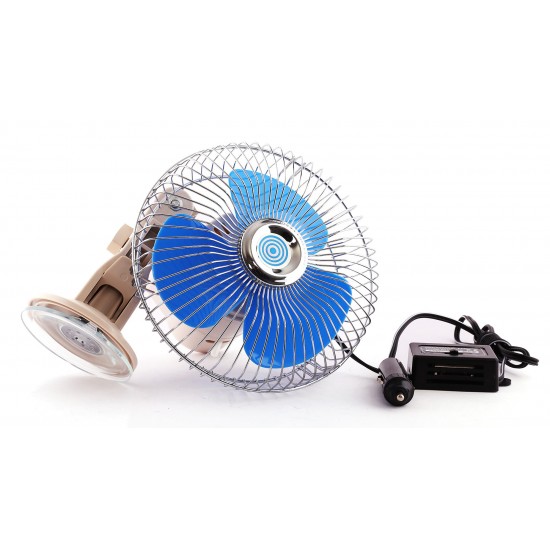 Araç İçi Vantuzlu 12V 6" Oto Vantilatör - 2 Kademe Hız Ayarlı