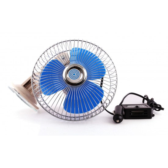 Araç İçi Vantuzlu 12V 6" Oto Vantilatör - 2 Kademe Hız Ayarlı