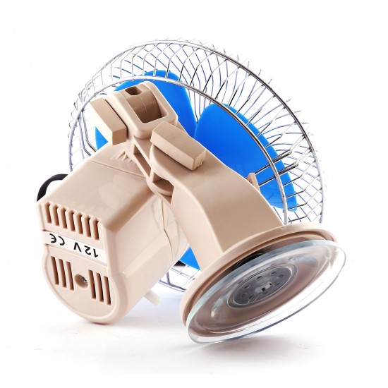 Araç İçi Vantuzlu 12V 6" Oto Vantilatör - 2 Kademe Hız Ayarlı