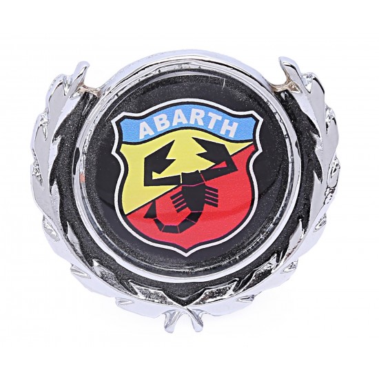 Çelenkli Döküm ABARTH Krom Arma - Siyah