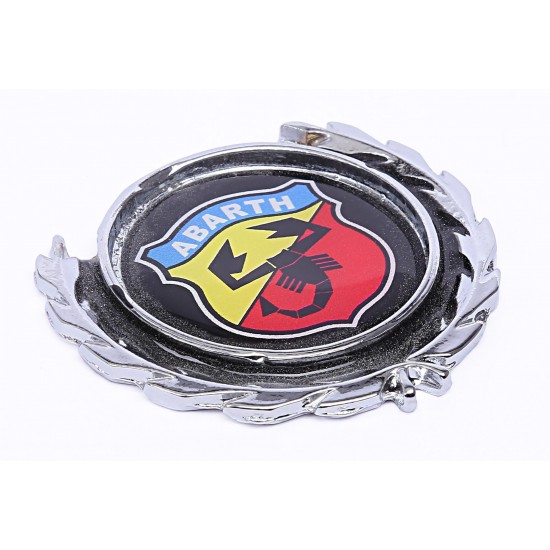 Çelenkli Döküm ABARTH Krom Arma - Siyah