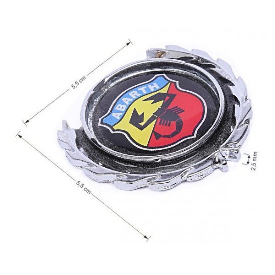 Çelenkli Döküm ABARTH Krom Arma - Siyah