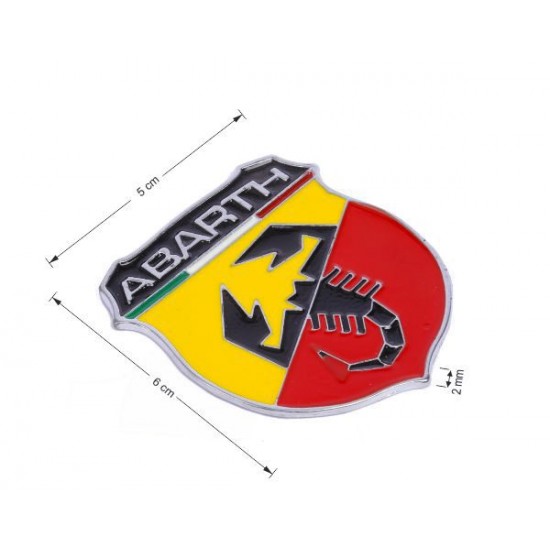 Döküm ABARTH Krom Arma - Renkli