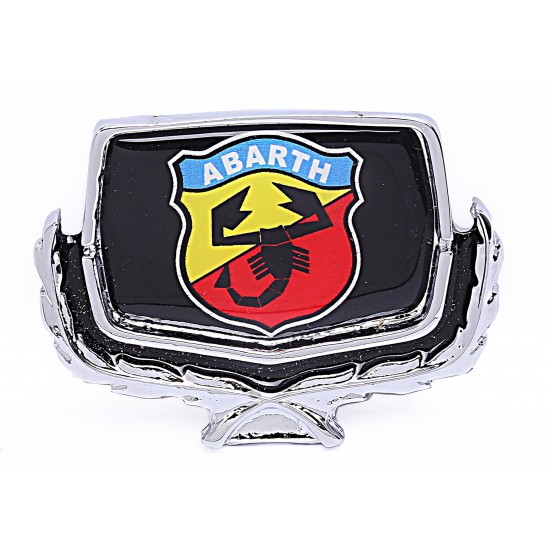 Çelenkli Döküm ABARTH Krom Arma - Siyah