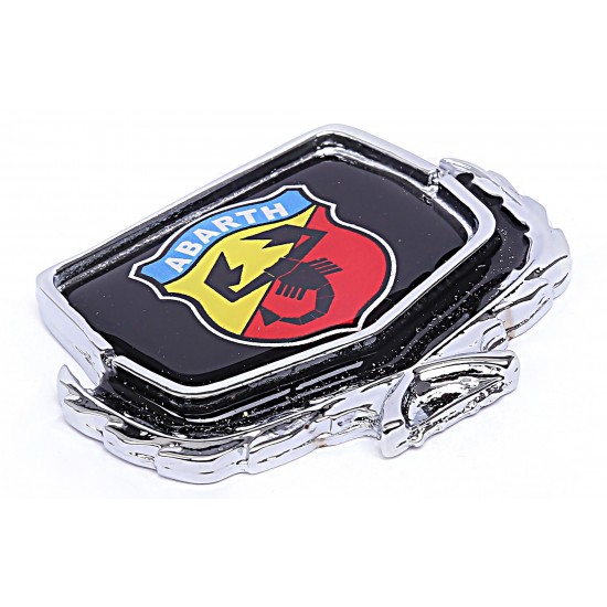 Çelenkli Döküm ABARTH Krom Arma - Siyah