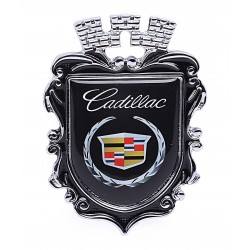 Orta Boy Döküm CADILLAC Krom Arma - Siyah