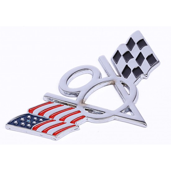 V8 Bayraklı Döküm Krom Arma