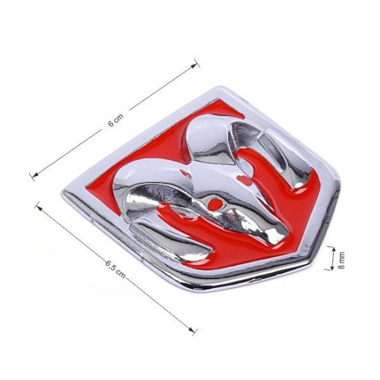 Döküm DODGE Koç Başı Krom Arma - Kırmızı