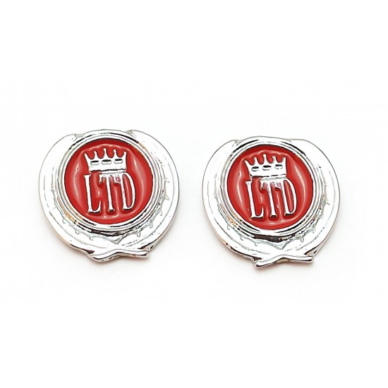 2li Mini Boy Düğme Arma - Döküm LTD Krom Düğme Arma - Kırmızı