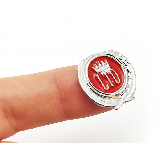 2li Mini Boy Düğme Arma - Döküm LTD Krom Düğme Arma - Kırmızı