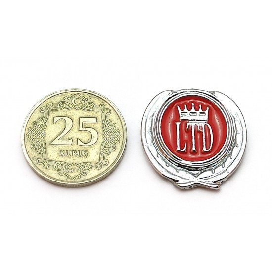 2li Mini Boy Düğme Arma - Döküm LTD Krom Düğme Arma - Kırmızı