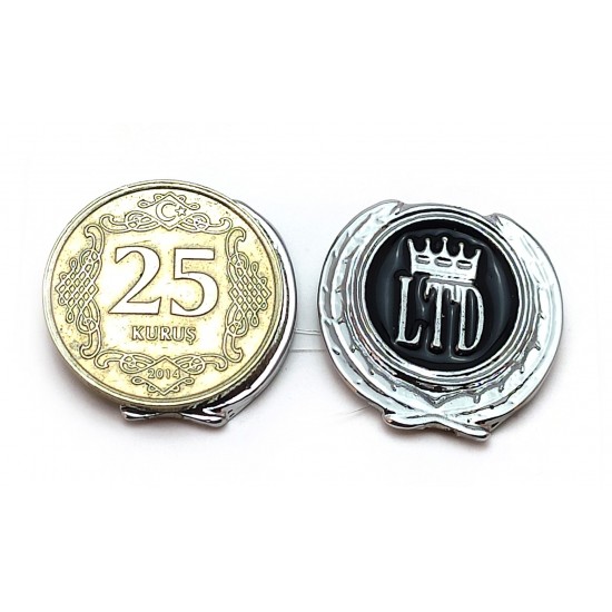 2li Mini Boy Düğme Arma - Döküm LTD Krom Düğme Arma - Siyah