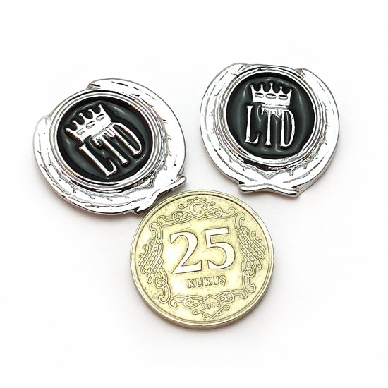 2li Mini Boy Düğme Arma - Döküm LTD Krom Düğme Arma - Siyah