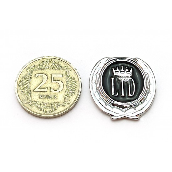 2li Mini Boy Düğme Arma - Döküm LTD Krom Düğme Arma - Siyah