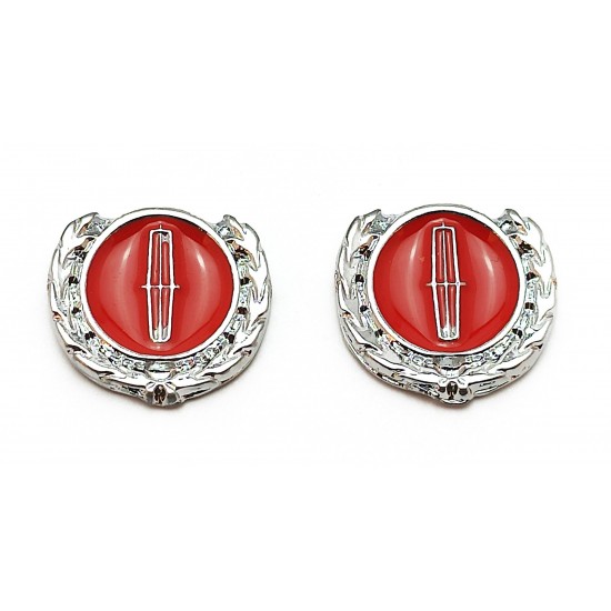 2li Mini Boy Düğme Arma - Döküm Çelenk Krom Düğme Arma - Kırmızı
