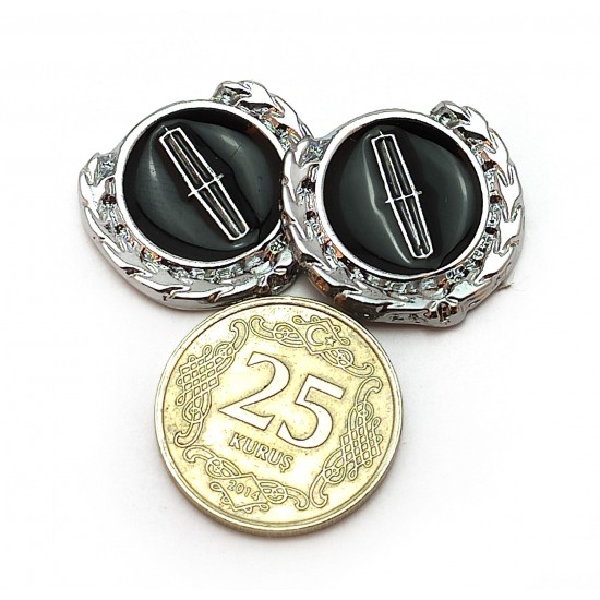 2li Mini Boy Düğme Arma - Döküm Çelenk Krom Düğme Arma - Siyah