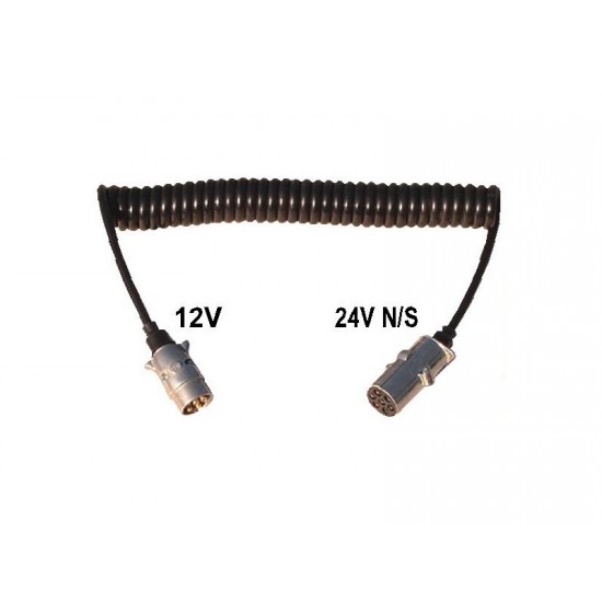 Adaptör Elektrik Kablosu 7 Pin N Tip Lastikli 2 Metal Fişli 12/24V 3M