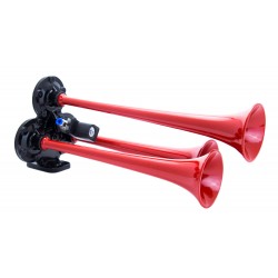 Havalı Korna 3  Borulu Düz Ses 24V - Kırmızı Boyalı