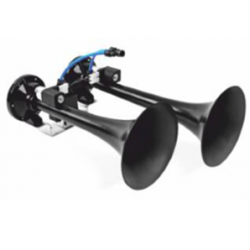 Büyük 2 Borulu Havalı Korna Melodili 12V (Tren Kornası, Siyah)