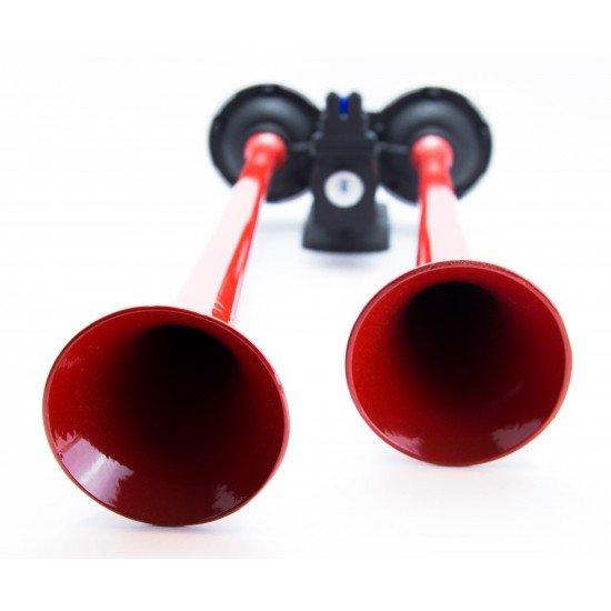 Havalı Korna 2 Borulu Düz Ses 24V - Kırmızı Boyalı