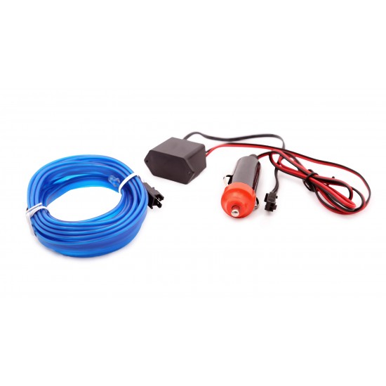 Araç İçi Torpido Mavi Kurdele Led, Halat Neon, Halat Led 2 metre