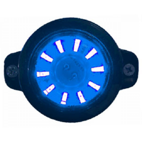 10 Led Mini Boy Yuvarlak Montaj Ayaklı Led Lamba 12/24V Mavi
