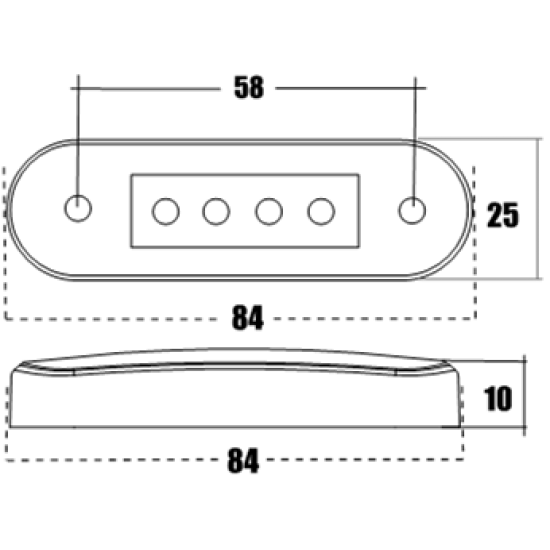 Otomatik Parmak Led Lamba 10 cm 3 Led 12V / 24V Kırmızı