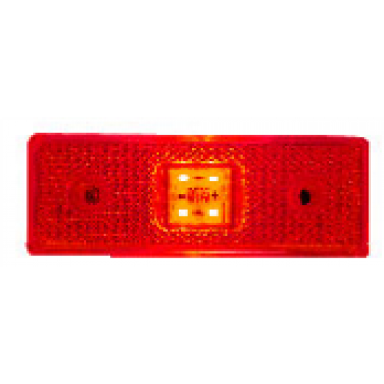Yan İşaret Led Römork Etek Lambası 11 cm 4 Led 12V / 24V Kırmızı