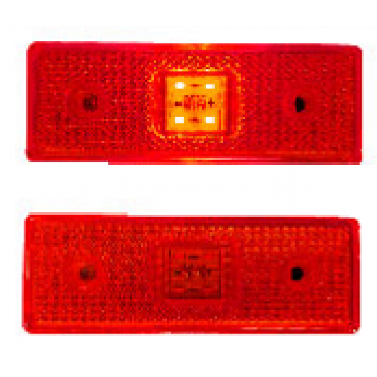 Yan İşaret Led Römork Etek Lambası 11 cm 4 Led 12V / 24V Kırmızı