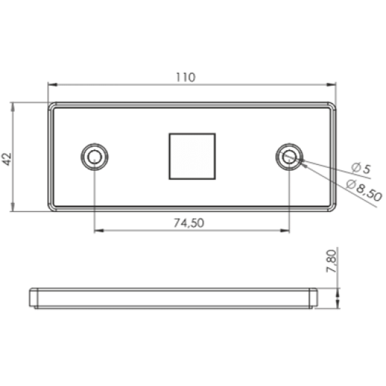 Yan İşaret Led Römork Etek Lambası 11 cm 4 Led 12V / 24V Mavi