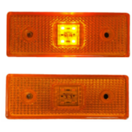Yan İşaret Led Römork Etek Lambası 11 cm 4 Led 12V / 24V Sarı