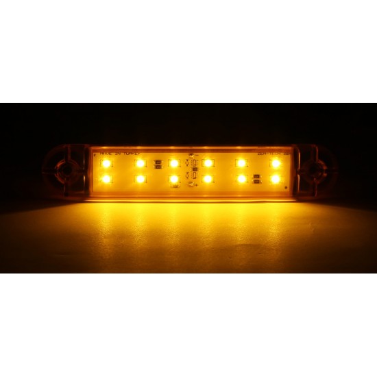 Otomatik Parmak Led Lamba 13 cm 12 Led 12V / 24V Sarı