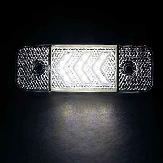 Yan İşaret Led Römork Etek Lambası 11.5 cm 12 Led 12V / 24V Beyaz