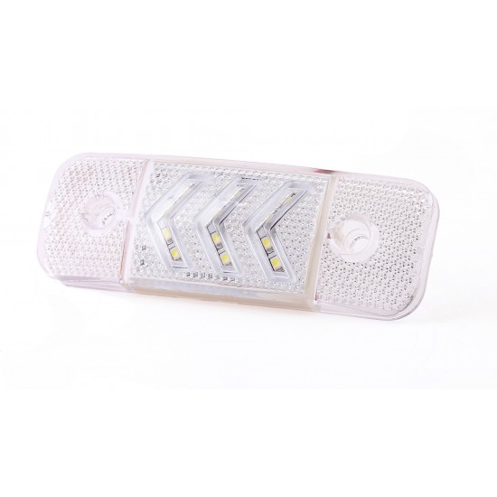 Yan İşaret Led Römork Etek Lambası 11.5 cm 12 Led 12V / 24V Beyaz