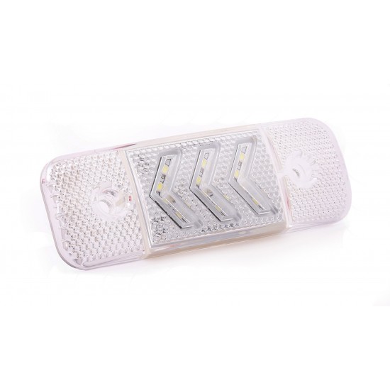 Yan İşaret Led Römork Etek Lambası 11.5 cm 12 Led 12V / 24V Beyaz