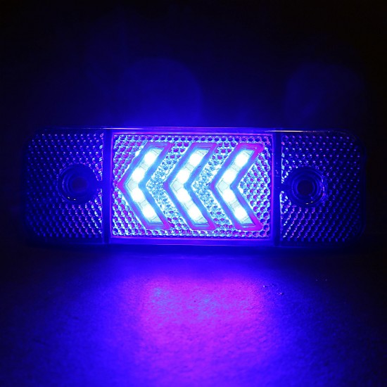 Yan İşaret Led Römork Etek Lambası 11.5 cm 12 Led 12V / 24V Mavi