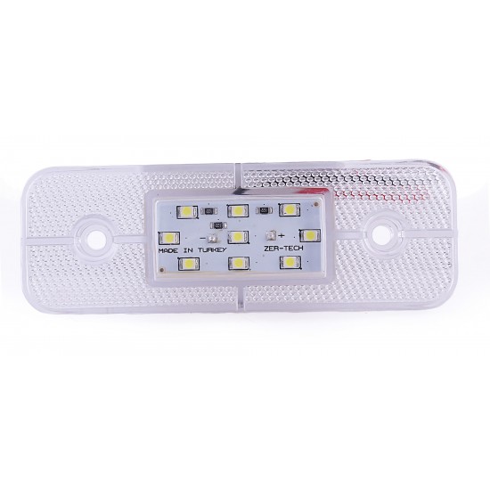 Yan İşaret Led Römork Etek Lambası 11.5 cm 9 Led 12V / 24V Beyaz
