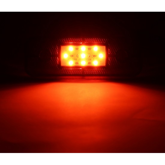 Yan İşaret Led Römork Etek Lambası 11.5 cm 9 Led 12V / 24V Kırmızı