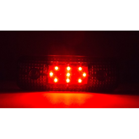 Yan İşaret Led Römork Etek Lambası 11.5 cm 9 Led 12V / 24V Kırmızı