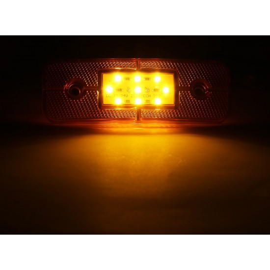 Yan İşaret Led Römork Etek Lambası 11.5 cm 9 Led 12V / 24V Sarı