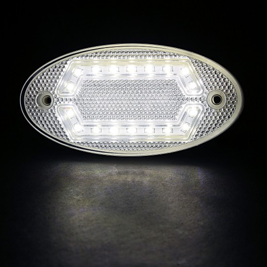 Otomatik Yan İşaret Sinyali Oval Led Lamba 18 Led 12/24V Beyaz