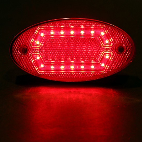 Otomatik Yan İşaret Sinyali Oval Led Lamba 18 Led 12/24V Kırmızı