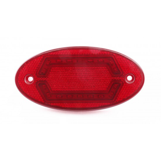 Otomatik Yan İşaret Sinyali Oval Led Lamba 18 Led 12/24V Kırmızı