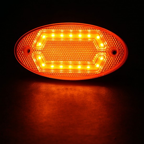 Otomatik Yan İşaret Sinyali Oval Led Lamba 18 Led 12/24V Sarı