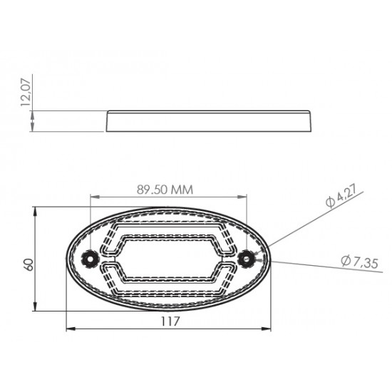 Otomatik Yan İşaret Sinyali Oval Led Lamba 18 Led 12/24V Sarı