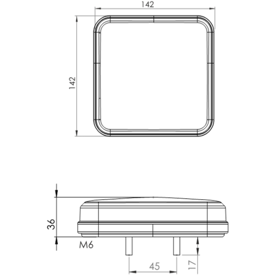 Kare Neon Akan Sinyal 4 Fonksiyonlu Stop Led Lamba 12/24V