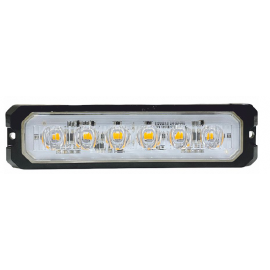Otomatik Parmak Led Lamba Mercekli Flaşlı 10 cm 6 Led 12V / 24V Beyaz